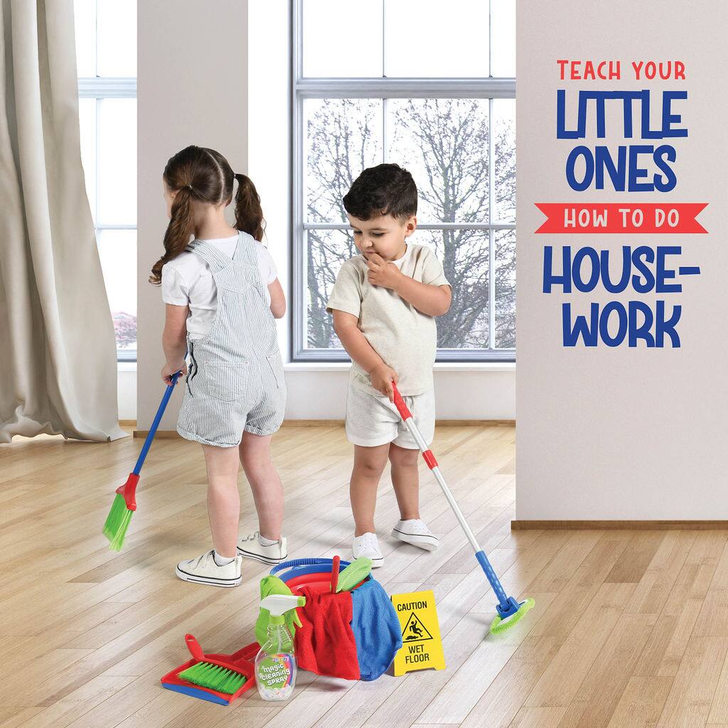 TEACH YOUR LITTLE ONES HOW TO DO HOUSEWORK

CAUTION WET FLOOR