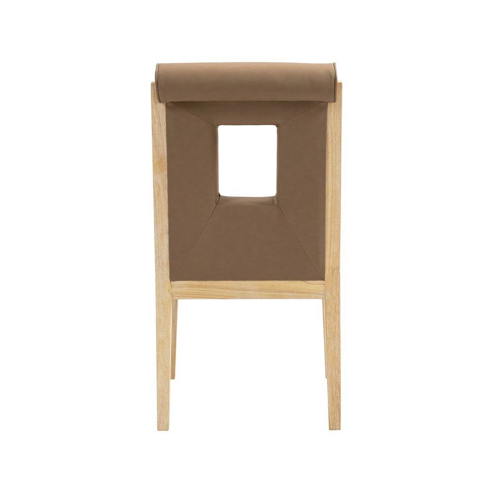 Alt View 4. Meridian Furniture - Gwendolyn Brown Vegan Leather Dining Side Chair, Set of 2 - Brown.
