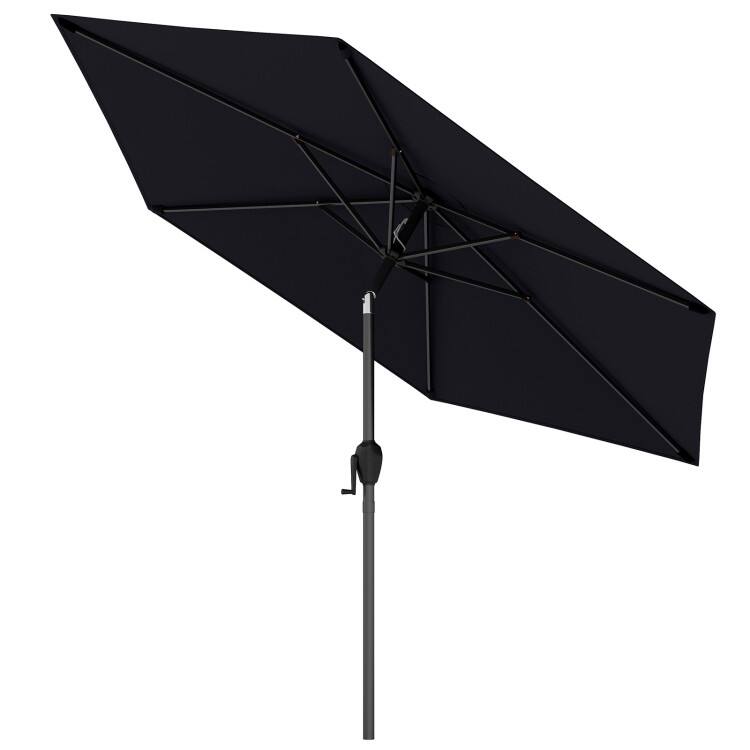 Alt View 1. SlickBlue - 7.5-ft Patio Market Umbrella with Push-Button Tilt for Outdoor Use - Black.