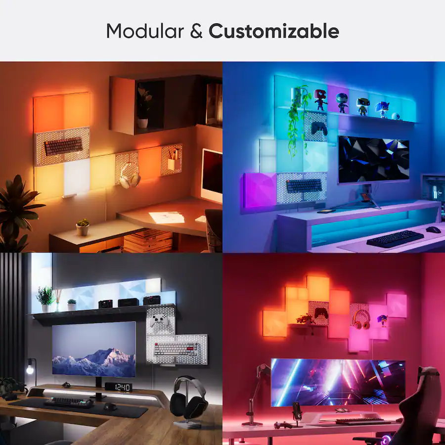 Nanoleaf Blocks Squares Smarter Kit Smart LED Wall Light Panels (6pk ...