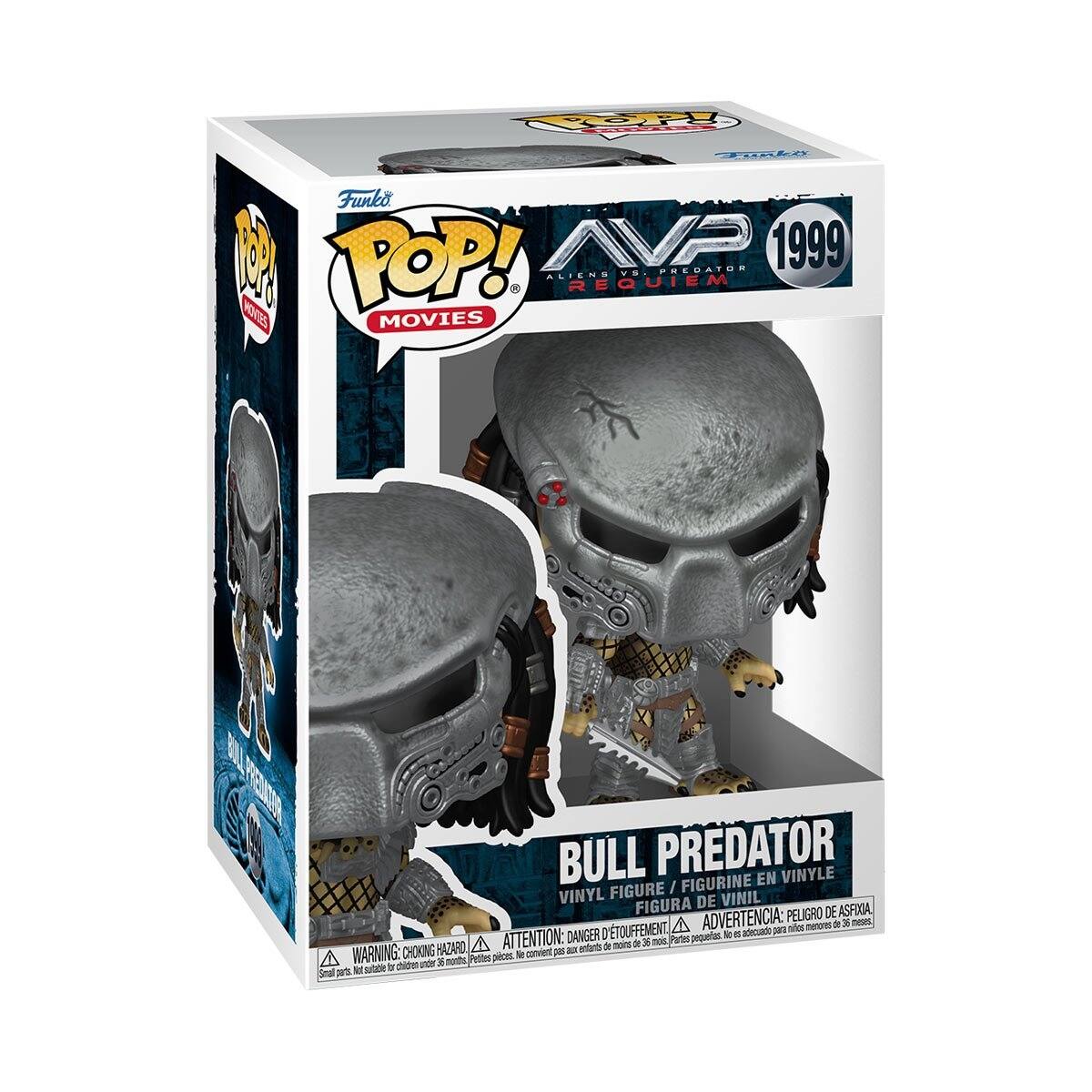 Co STM Funko M POP! AVP . PREDATOR 1999 ALISNO REQUIEM RNS MOVIES BULL PREDATOR VINYLE FIGURINE EN FIGURE / VINYL DE VINIL FIGURA PELIGRO DE ASFIXIA D'TOUFFEMENT A ADVERTENCIA: adetuado pe1 miet nht dI x new DANGER pequelas i d HAZARO A ATTENTION: - enterts de -  3 nL Partes A WARNING: CHOKING Pettes pices - cve O o unde 3 nuds No sutabe - Snal ws

BULL PREDATOR  
VINYL FIGURE / FIGURINE EN VINYLE / FIGURA DE VINIL  
WARNING: CHOKING HAZARD - Small parts. Not for children under 3 years.  
ADVERTENCIA: PEQUEÑAS PIEZAS, PELIGRO DE ASFIXIA. NO ES APTO PARA NIÑOS MENORES DE 3 AÑOS.  
ATTENTION: PETITES PIÈCES, DANGER D'ÉTOUFFEMENT. NE PAS LAISSER APPROCHER DES ENFANTS DE MOINS DE