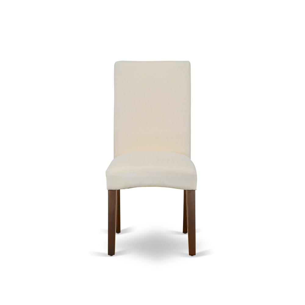 Back. East West Furniture - AMDR3-MAH-01 3 Piece Dining Table Set - 1 Wooden Dining Table and 2 Cream Padded Chairs - Mahogany Finish - Mahogany.