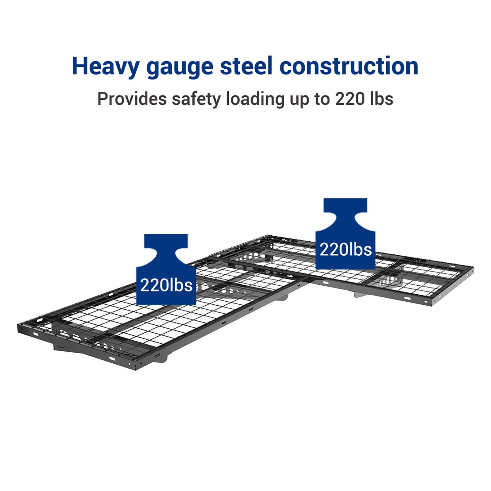 Heavy gauge steel construction  
Provides safety loading up to 220 lbs