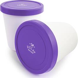 Zulay Kitchen - Large Ice Cream Containers For Homemade Ice Cream - Reusable Ice Cream Container Set with Lids - Purple