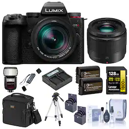 Bundle - Panasonic - LUMIX G9II Mirrorless Camera with LUMIX G Leica DG 12-60mm f/2.8-4 Lens and 25mm f/1.7 Lens, with Zoom