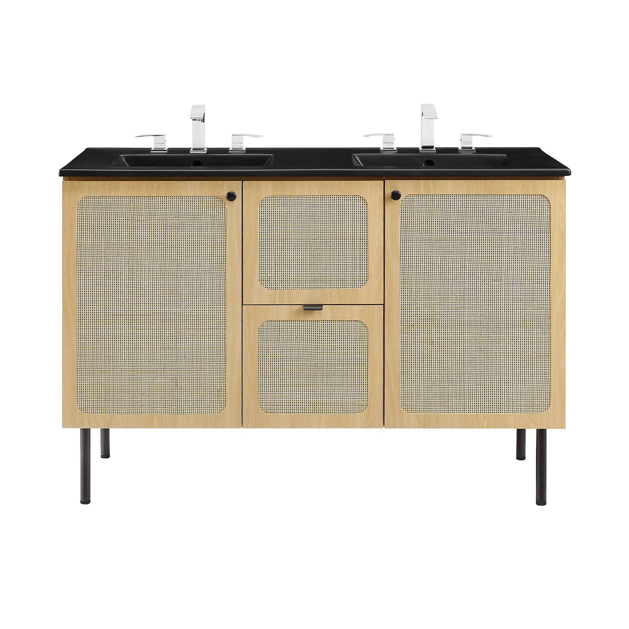 Alt View 8. Modway - Chaucer Bathroom Vanity with Black Basin Included by Modway - Oak Black.