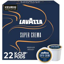 Lavazza - Super Crema Keurig K-Cup® Pods, Medium Roast, Arabica and Robusta Blend (88 Pods, 4 x 22 Pods))