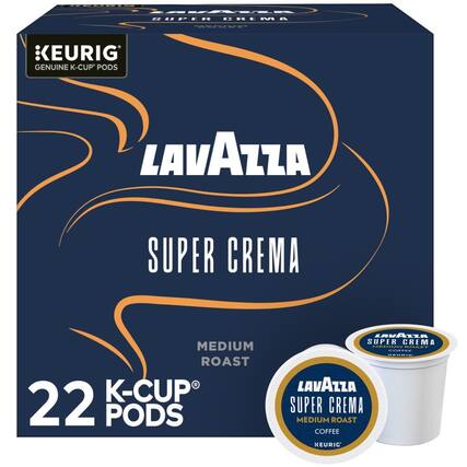 KEURIG GENUINE K-CUP PODS
LAVAZZA SUPER CREMA
MEDIUM ROAST
22 PODS
LAVAZZA SUPER CREMA MEDIUM ROAST COFFEE