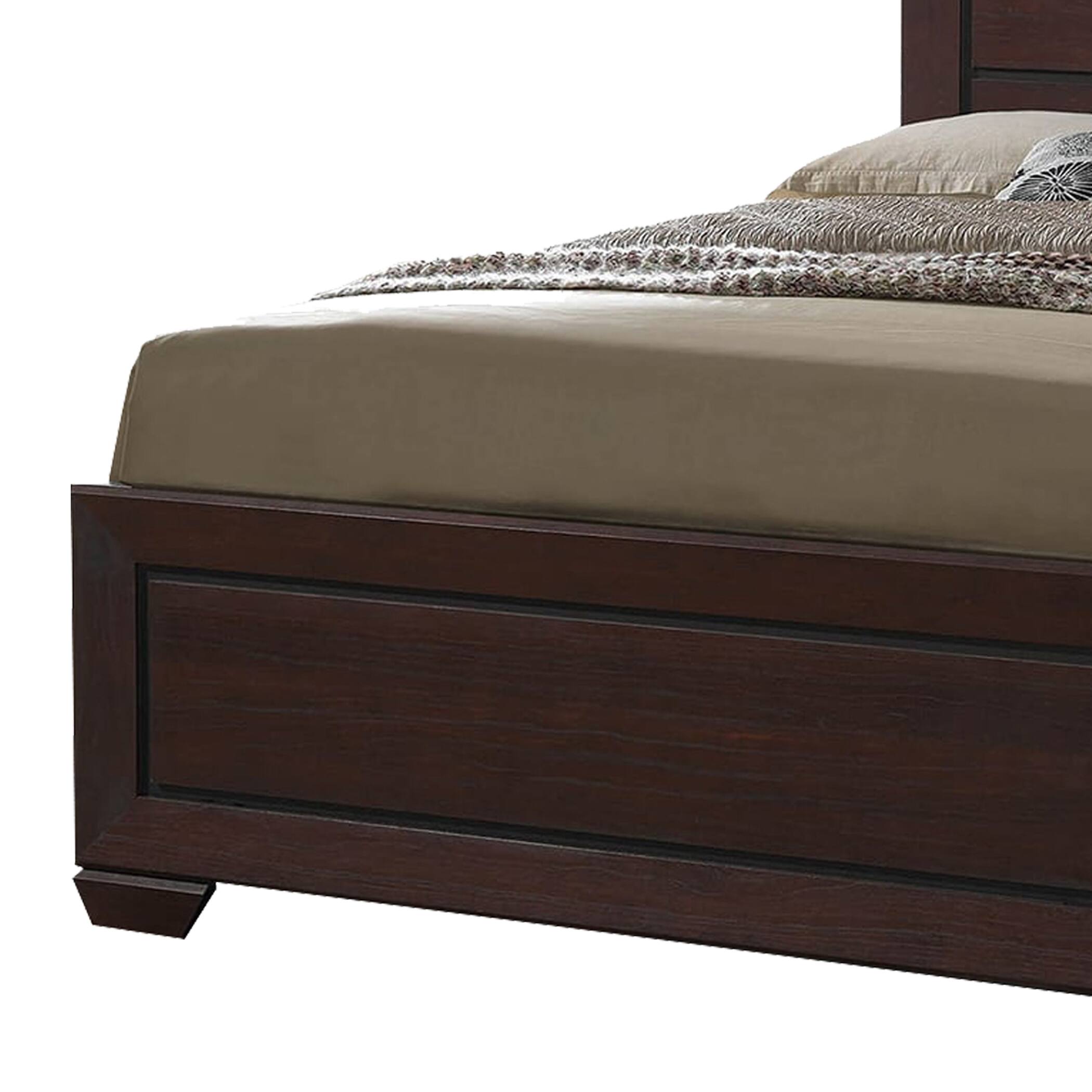 Alt View 1. Manhattan Lane - Wooden Queen Size Bed with 4 Spacious Side Rail Drawers - Brown.