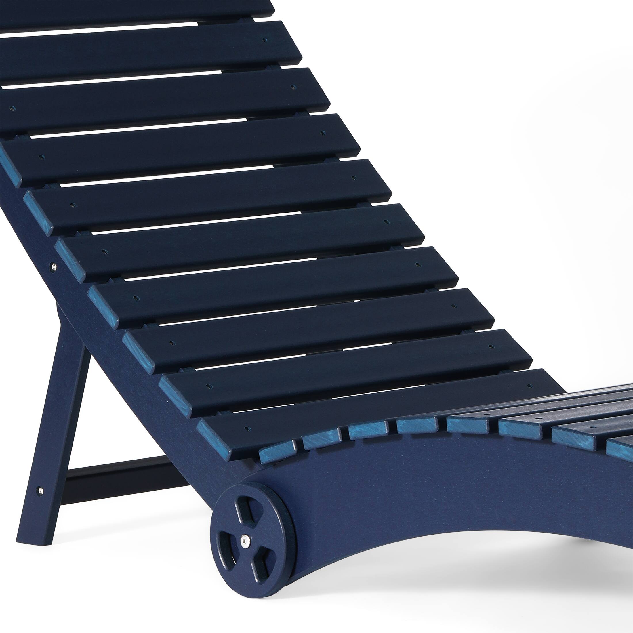 Alt View 3. WestinTrends - WestinTrends Ventura Outdoor HDPE In-Pool Patio Chaise Lounge Chair With Wheels - Navy Blue.