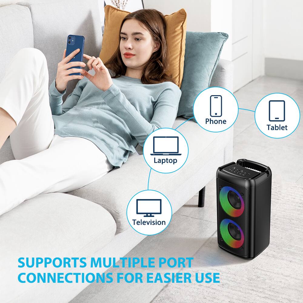 SUPPORTS MULTIPLE PORT CONNECTIONS FOR EASIER USE

- Phone
- Tablet
- Laptop
- Television