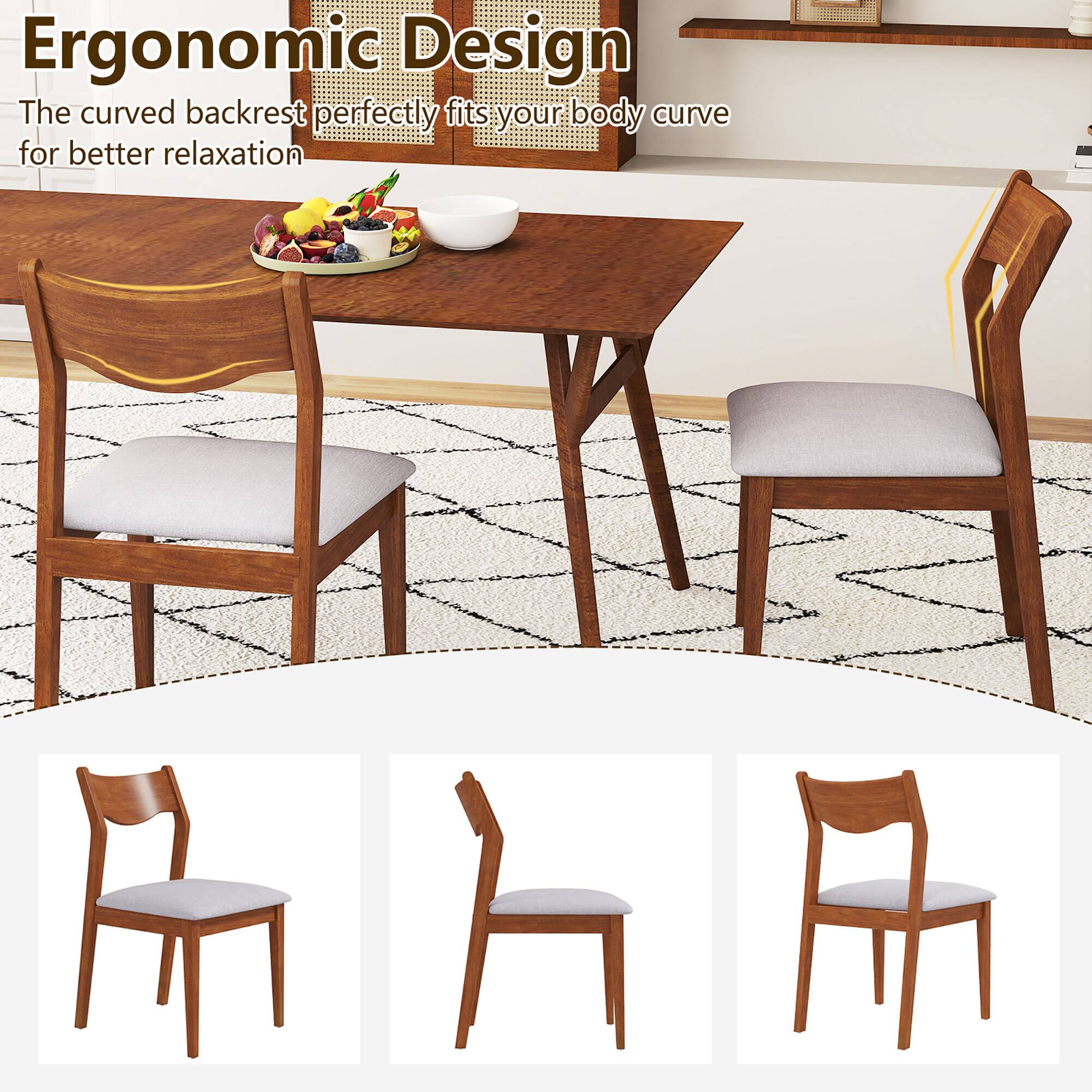 Ergonomic Design  
The curved backrest perfectly fits your body curve for better relaxation
