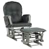 Front. Costway - Costway Baby Nursery Relax Rocker Rocking Chair Glider & Ottoman Set w/Cushion - Dark Grey.