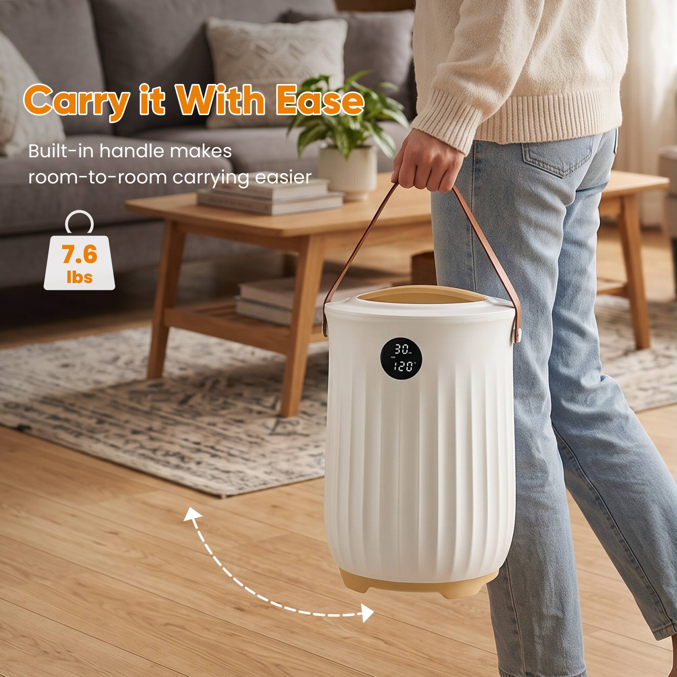 Carry it With Ease  
Built-in handle makes room-to-room carrying easier  
7.6 lbs  
30.120