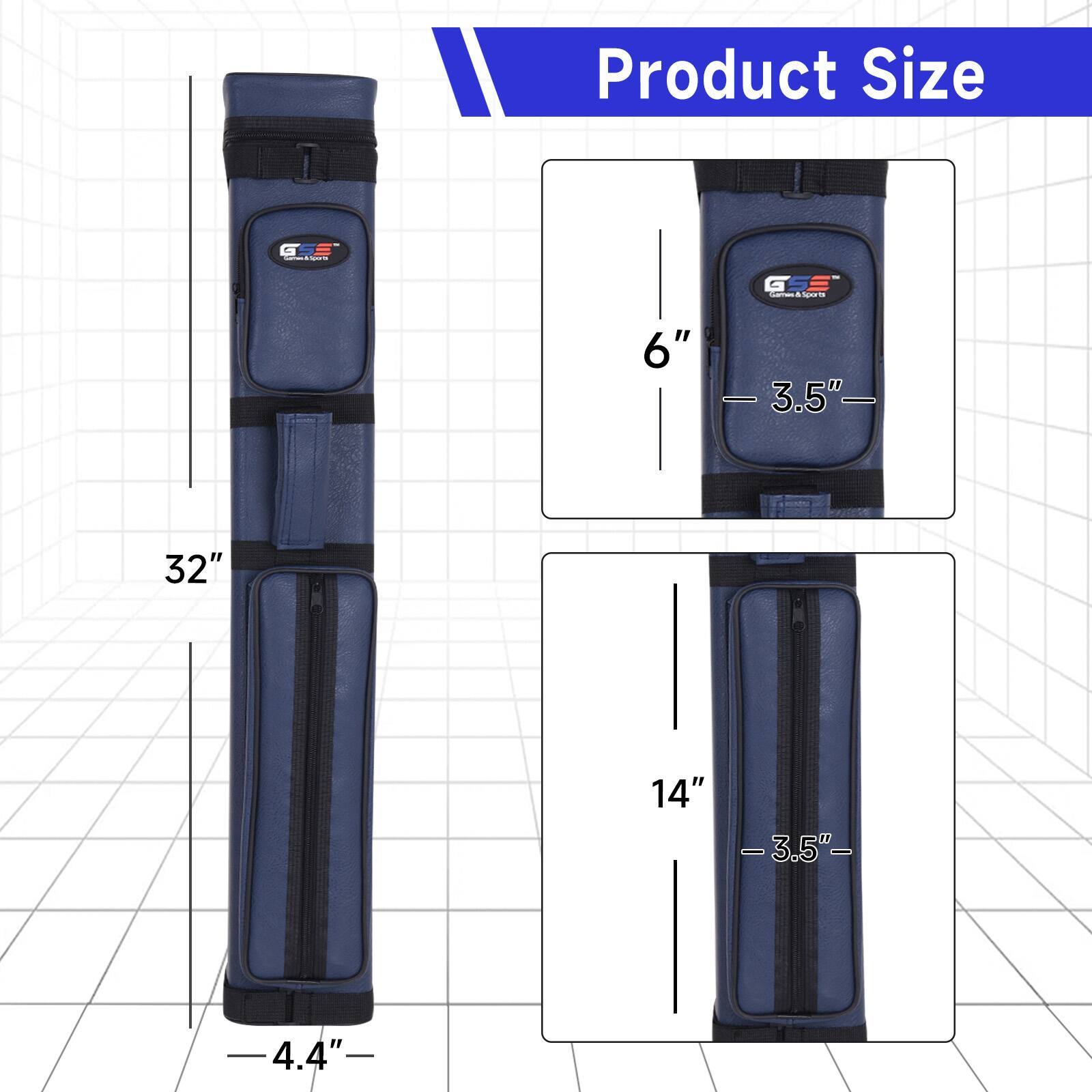 GSE Games & Sports Expert 3x6 Square Hard Pool Cue Case, Billiard