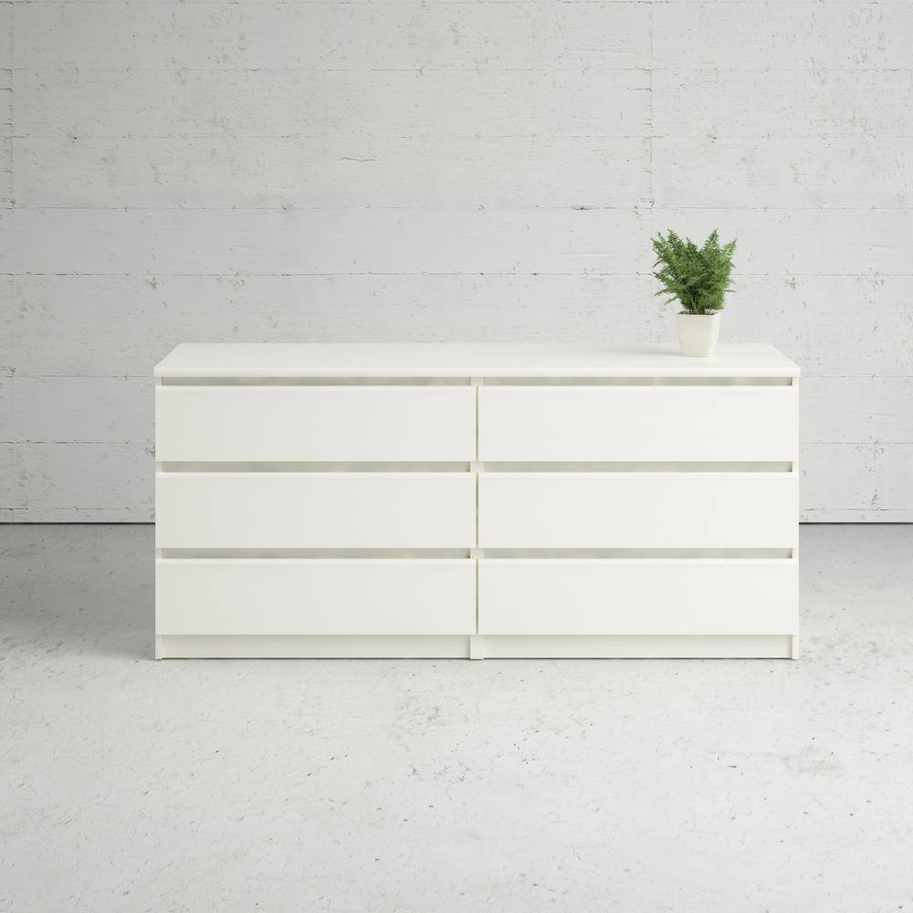 Alt View 4. Tvilum - Scottsdale 6 Drawer Double Dresser Wood Grain - White.