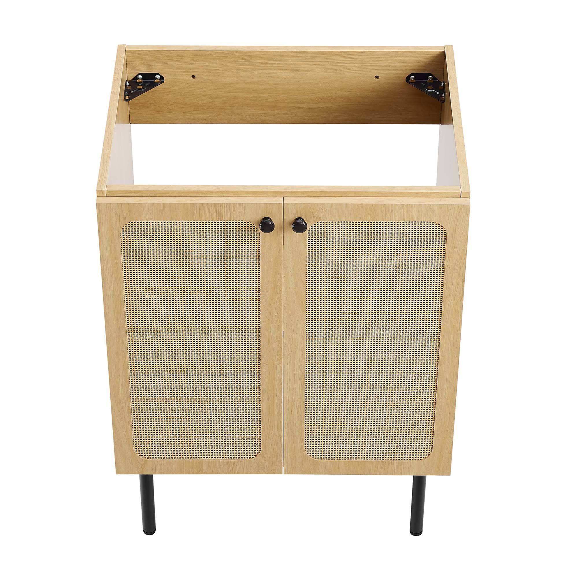 Alt View 4. Modway - Chaucer Bathroom Cabinet Basin Not Included by Modway - Oak.