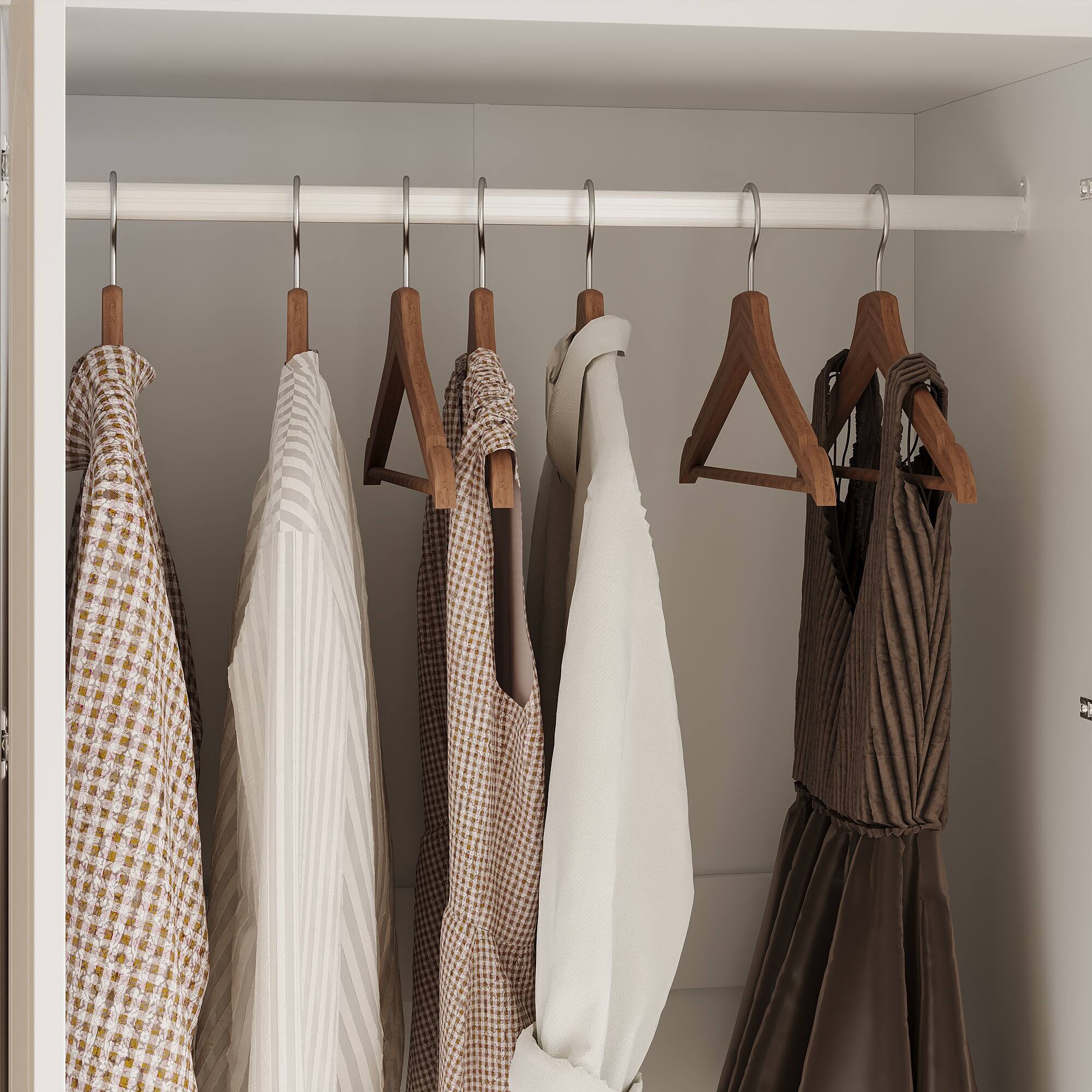 Alt View 2. FUFU & GAGA - Luxury Large Wardrobe Closet for Bedroom, Modern Home Storage Cabinet with Hanging Rods, Drawers & Shelves - White.