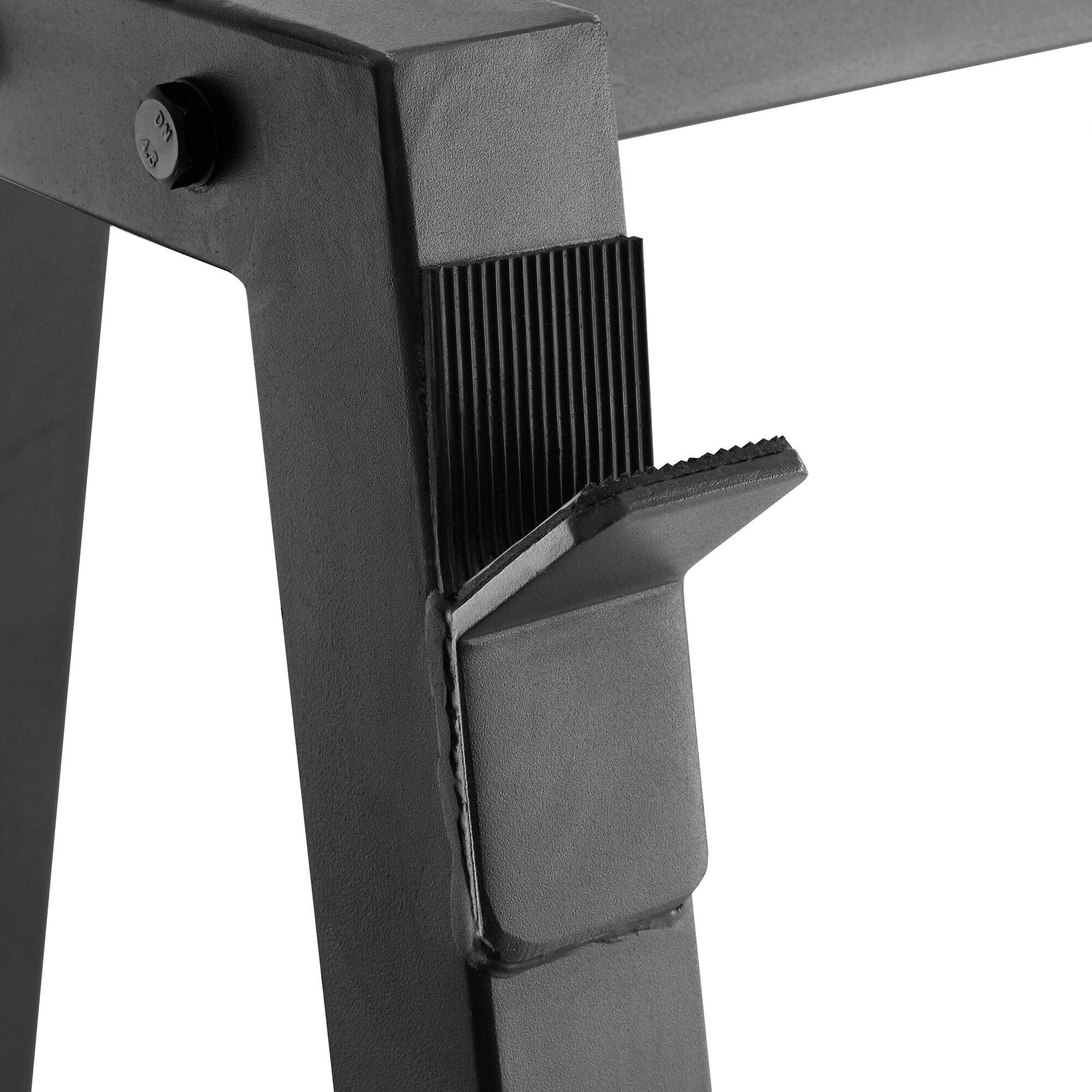 Alt View 4. Philosophy Gym - 10-Bar Fixed Barbell Weight Rack - Heavy-Duty Storage - Black.