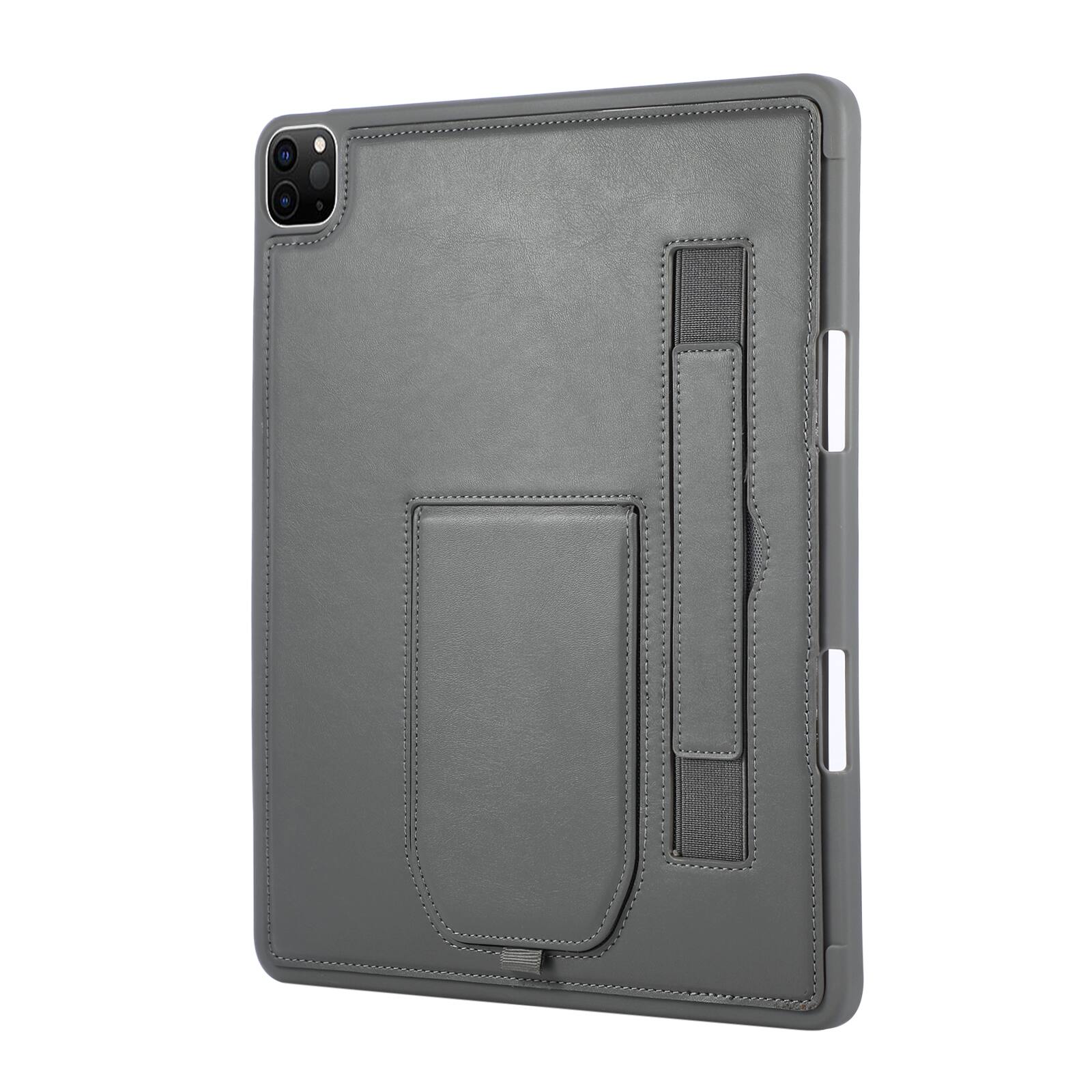 Alt View 2. UUCOVER - Case for iPad Air 13-inch M4 M3 M2 (2026/2025/2024) Shockproof PU Leather Hand Strap Kickstand Pencil Holder Cover - Gray.