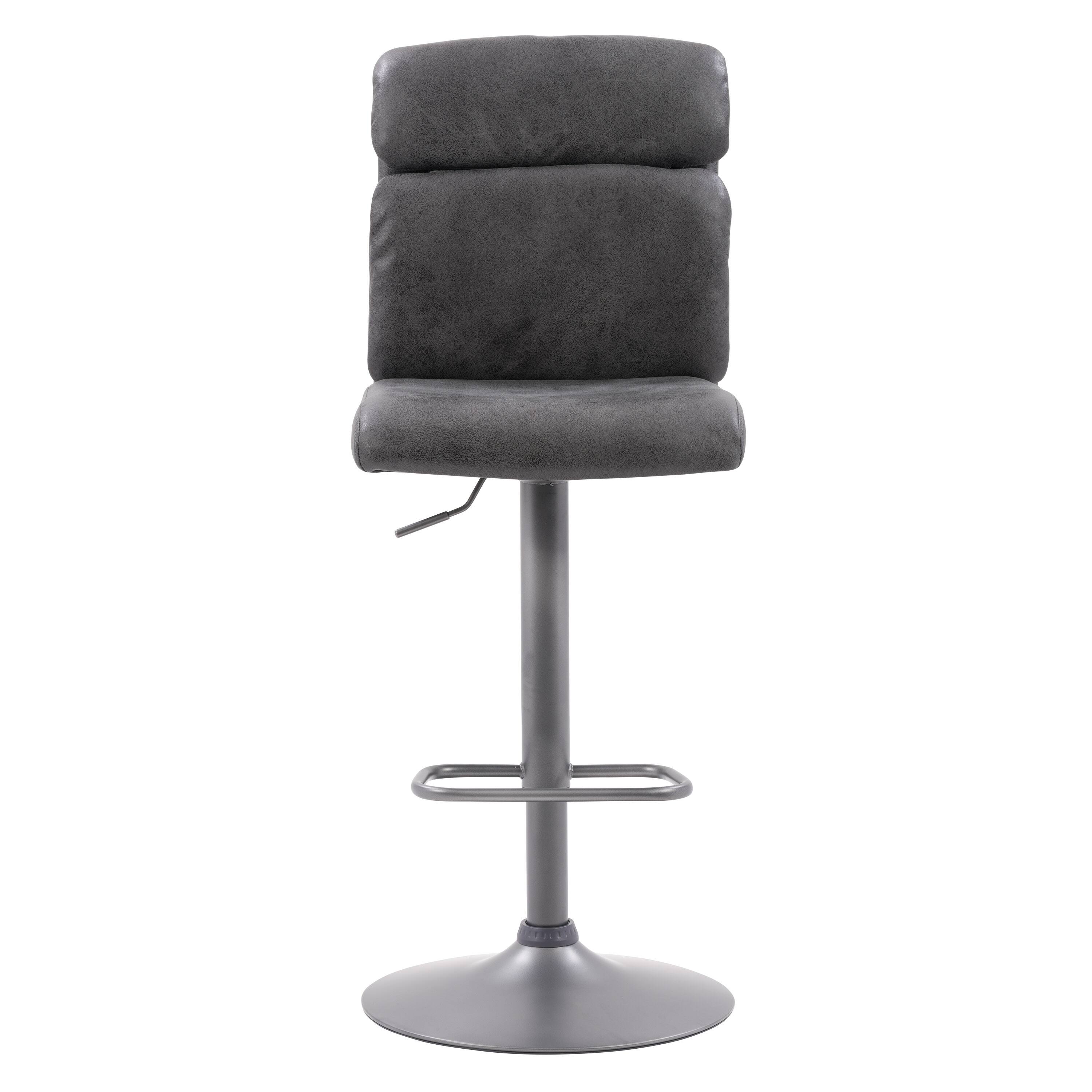 Front. CorLiving - Palmer Adjustable High Back Barstool (set of 2) - Black.