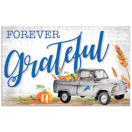 Fan Creations - Detroit Lions 11" x 19" Forever Grateful Sign - White