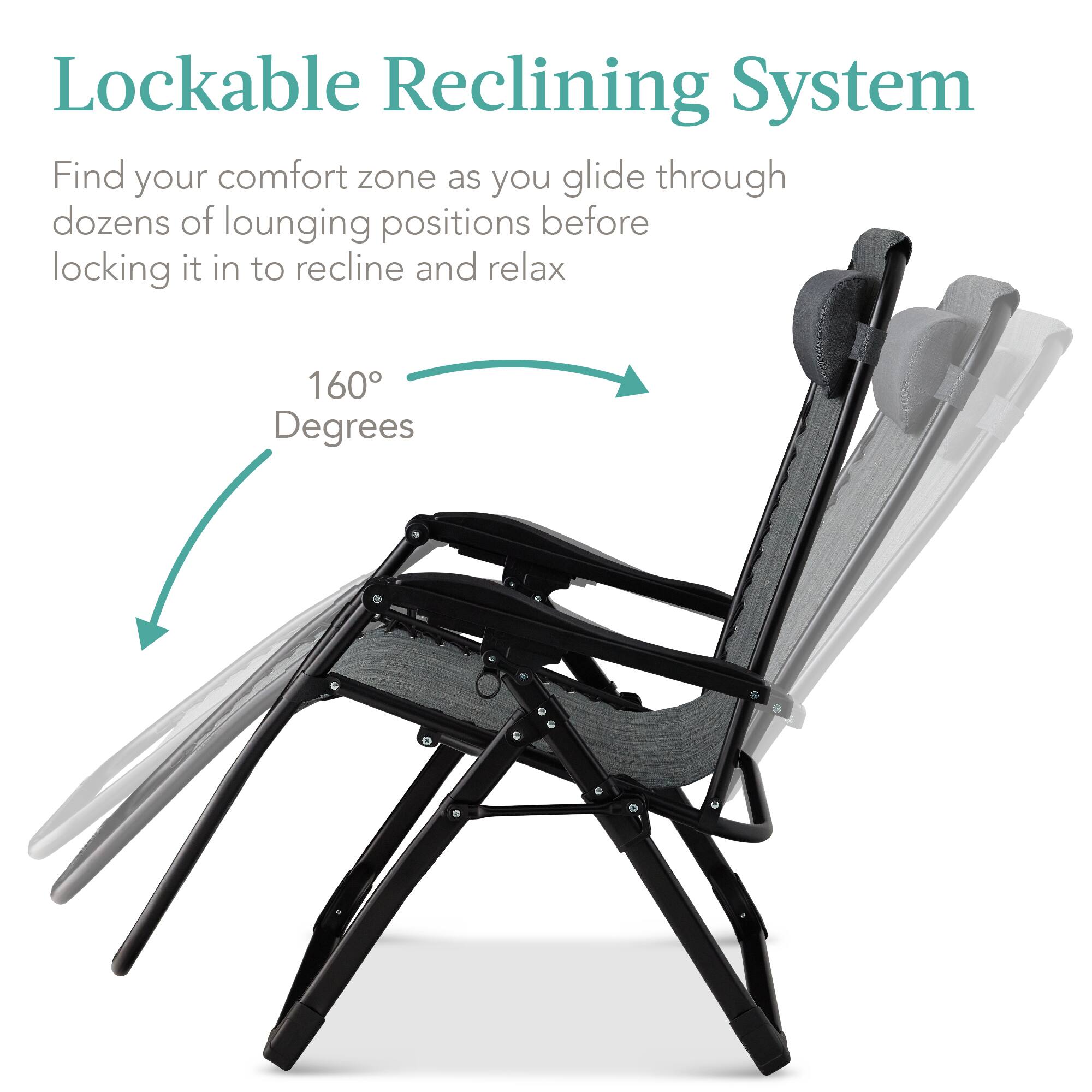 Lockable Reclining System

Find your comfort zone as you glide through dozens of lounging positions before locking it in to recline and relax

160 Degrees