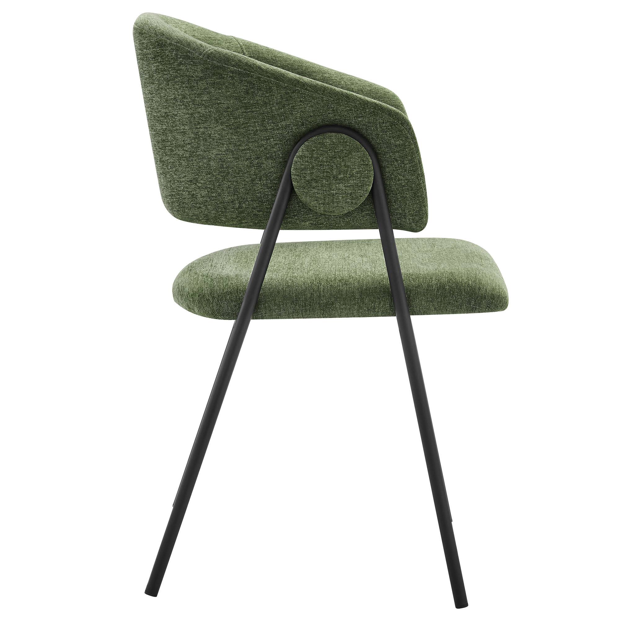 Alt View 1. Modway - Nella Upholstered Heathered Chenille Dining Chairs Set of 2 by Modway - Black.