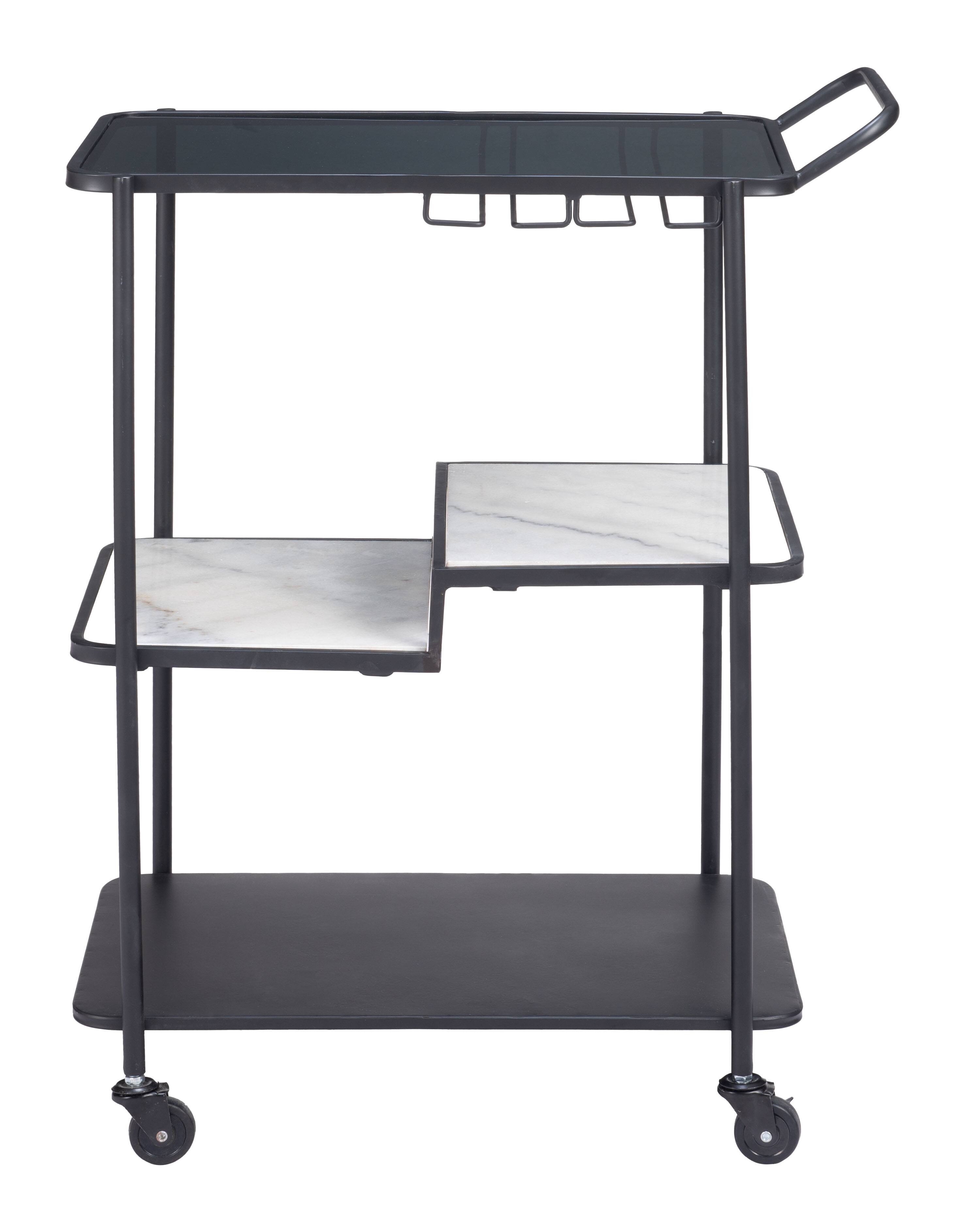 Alt View 2. Hivvago - Constanza Bar Cart Black - Black.