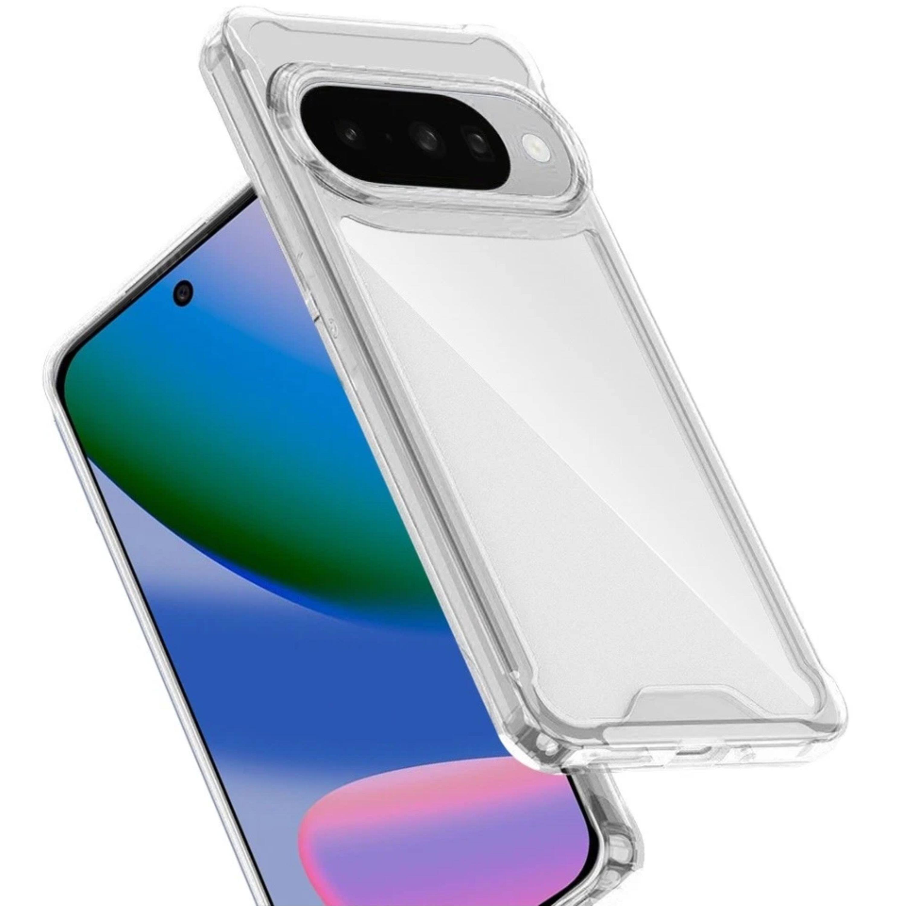 Left. Kitcheniva - Shockproof Transparent Hybrid Plus Tempered Glass For Google Pixel 10/10 Pro - Clear.