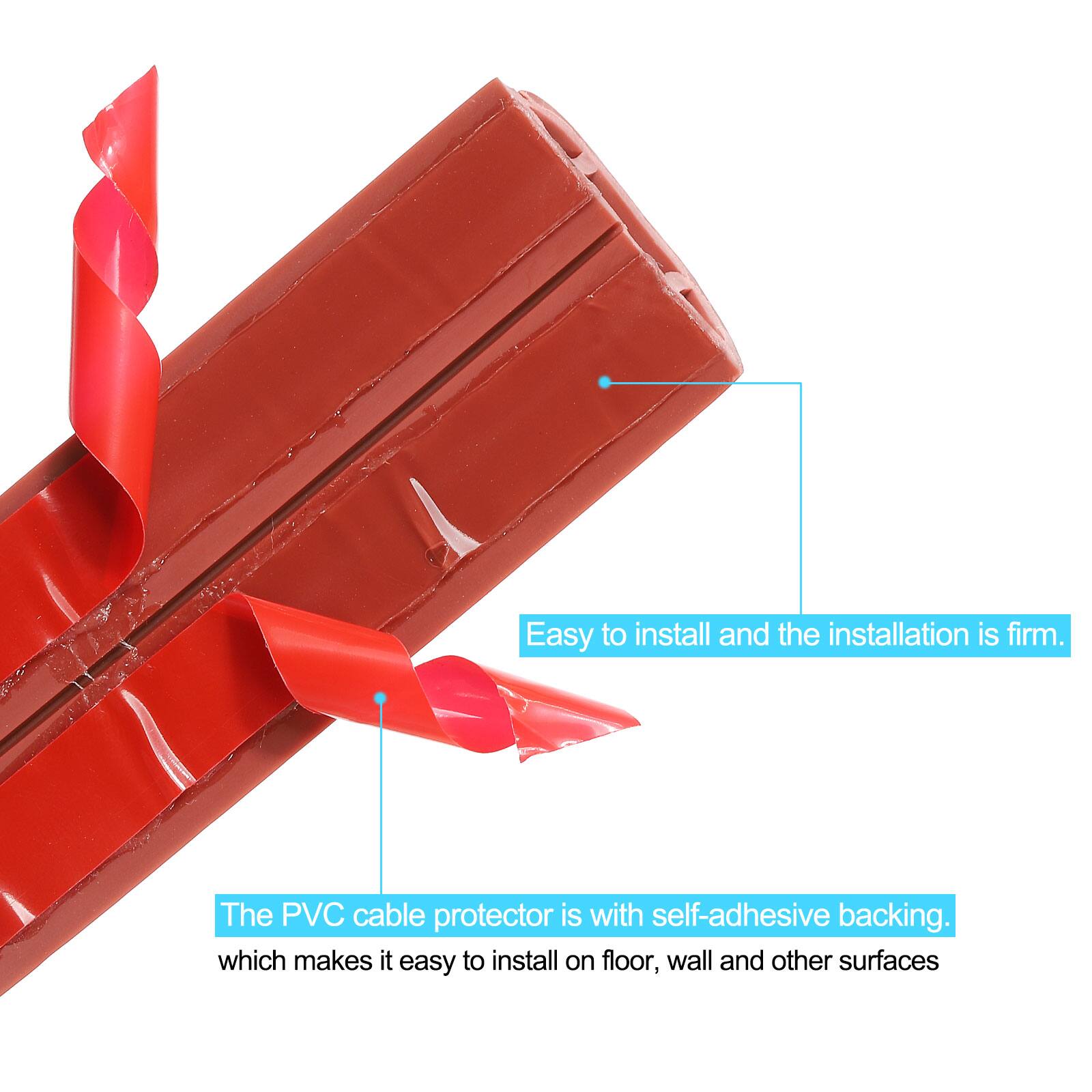 Easy to install and the installation is firm. The PVC cable protector is with self-adhesive backing, which makes it easy to install on floor, wall and other surfaces.