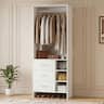 Aheaplus - 2.5FT Closet System with 3 Drawers, 29.6'' Closet Organizer with Hanging Rod and Shelves - White