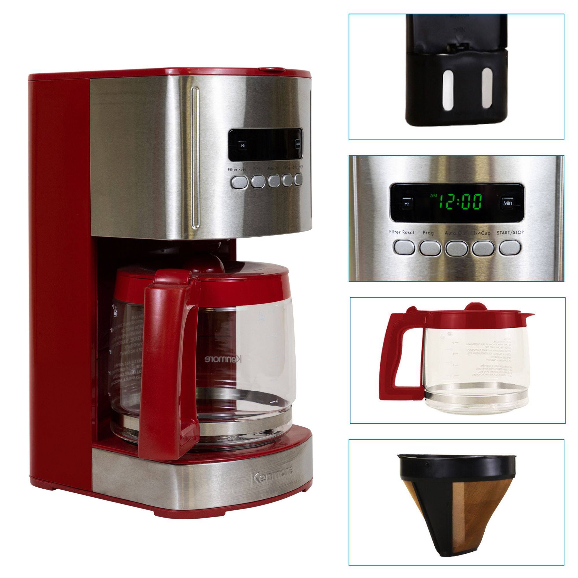 - AM 12:00
- Min
- Filter Reset
- Prog
- AutoCup
- 1-4 Cup
- START/STOP

- Kenmore
