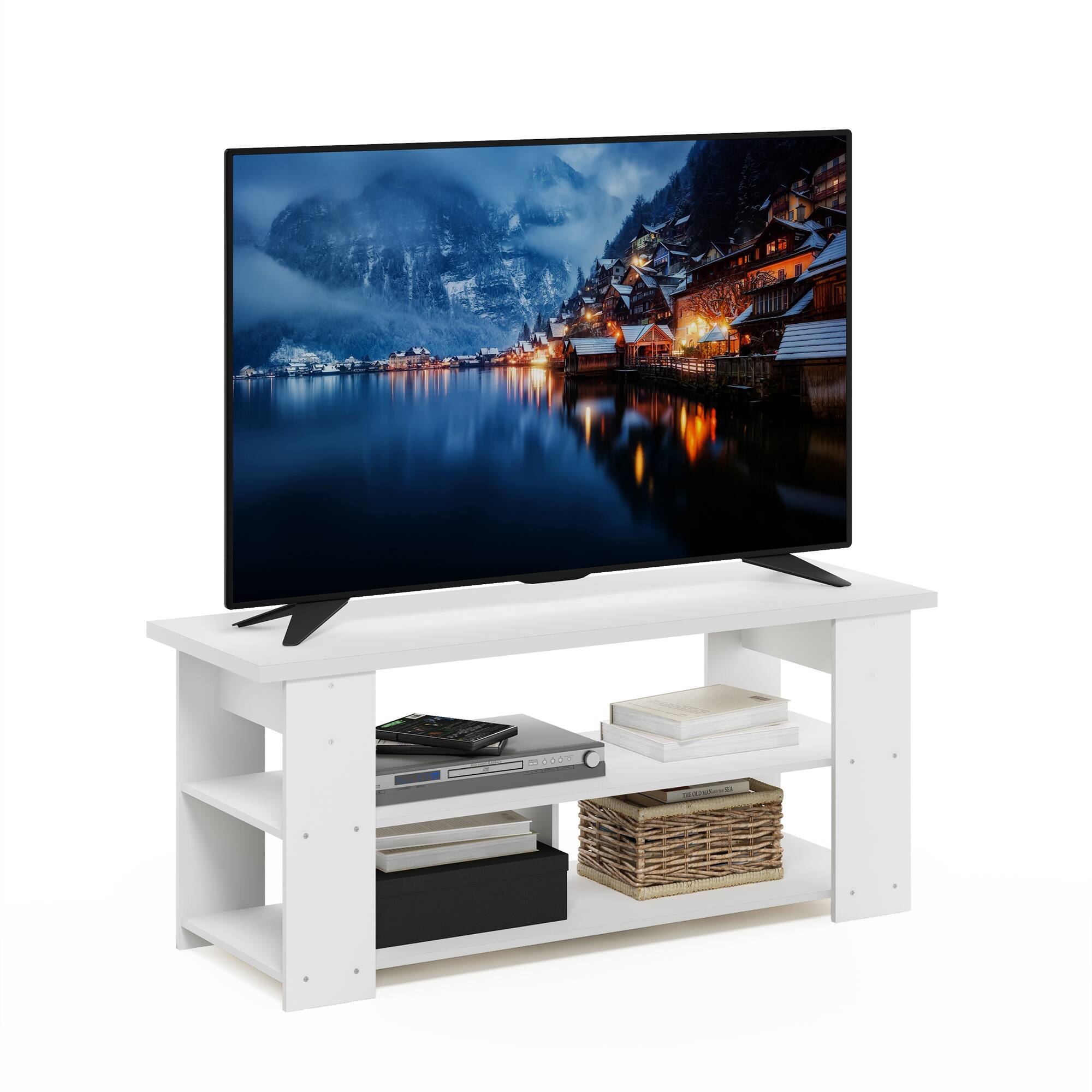 Alt View 3. Furinno - JAYA TV Stand for TV Up To 55-Inch - White.