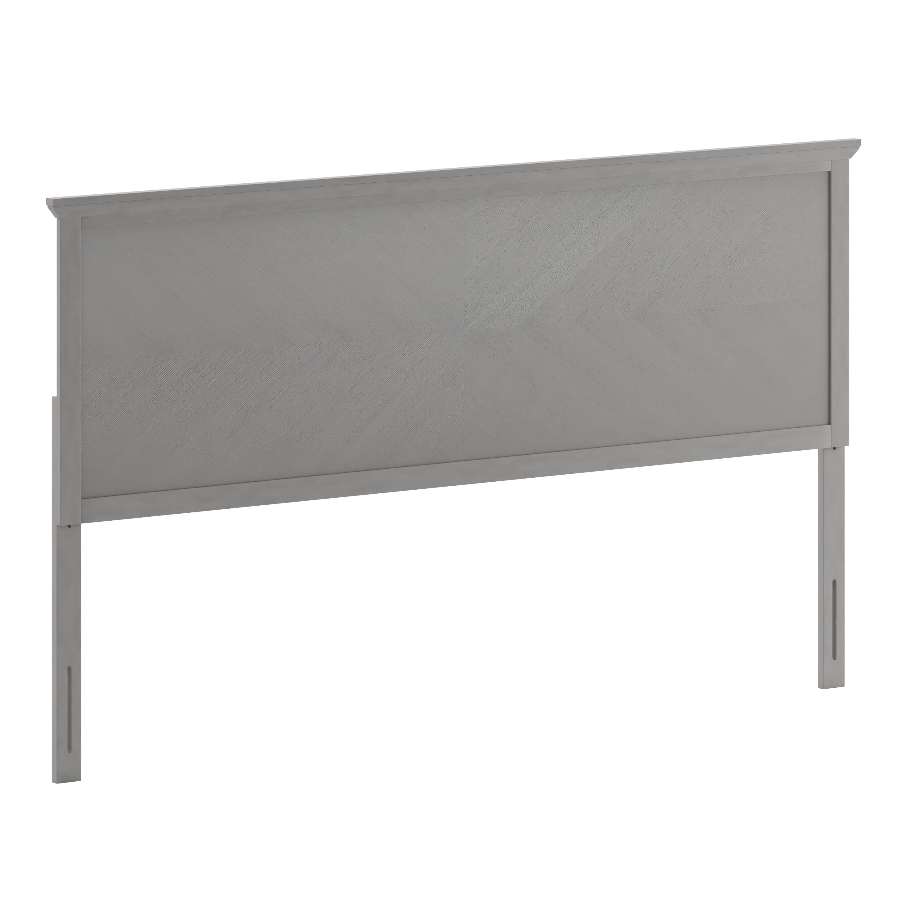 Alt View 1. Emma + Oliver - Frenti Herring Bone Wooden Adjustable Headboard Only - Gray Wash.