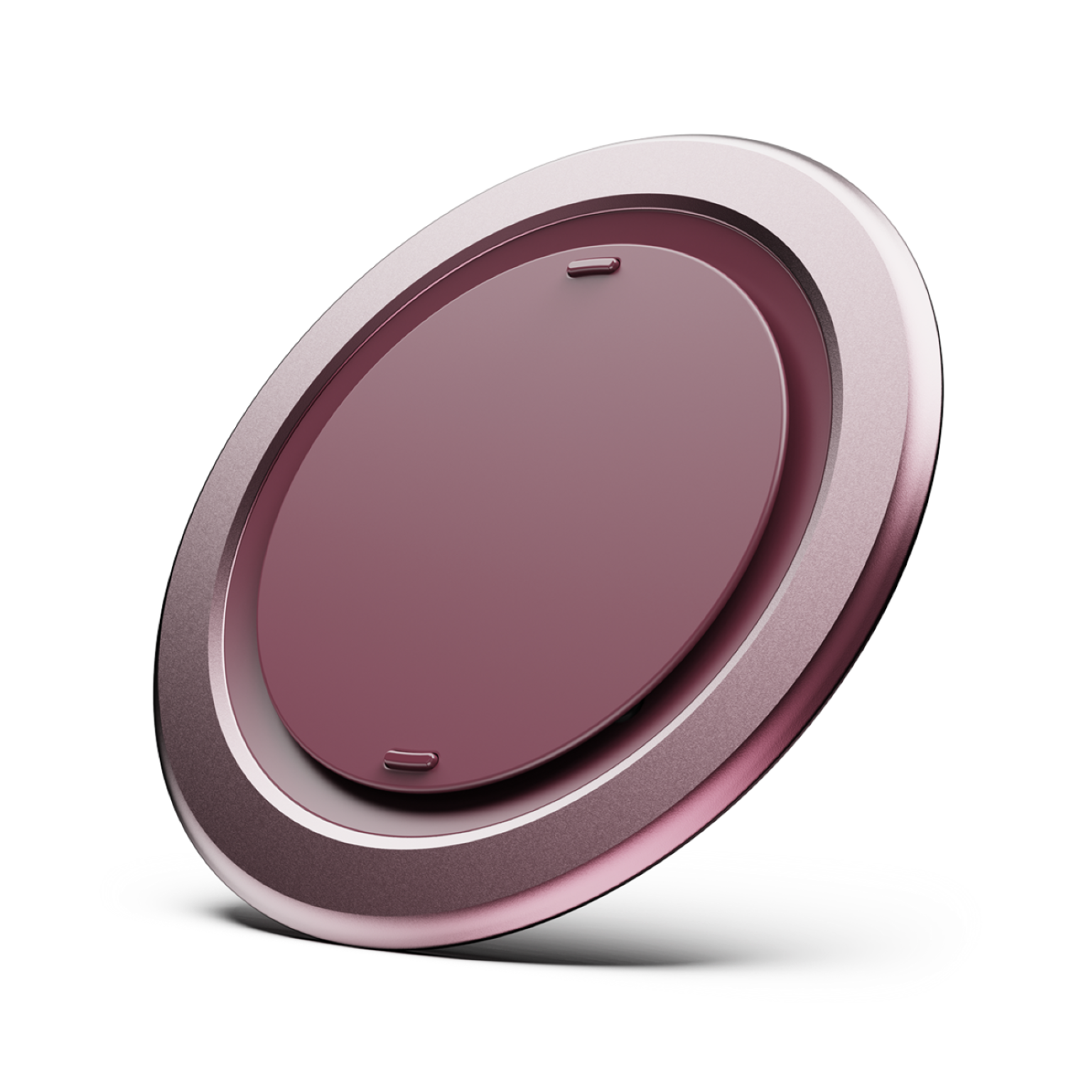 Angle. OhSnap - Snap Magnetic UltraThin Universal Phone Grip and Stand with MagSafe Charge- Thru for Apple iPhones/Universal - Cranberry Smash.