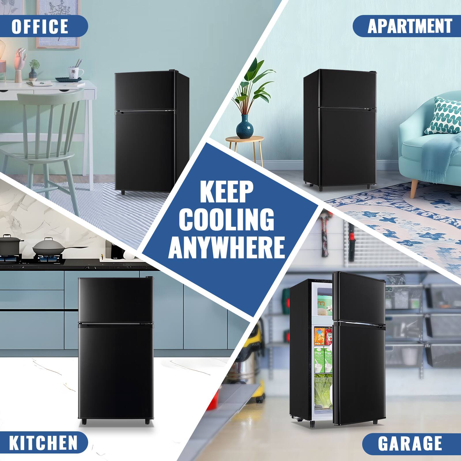 OFFICE  
APARTMENT  
KITCHEN  
GARAGE  

KEEP COOLING ANYWHERE