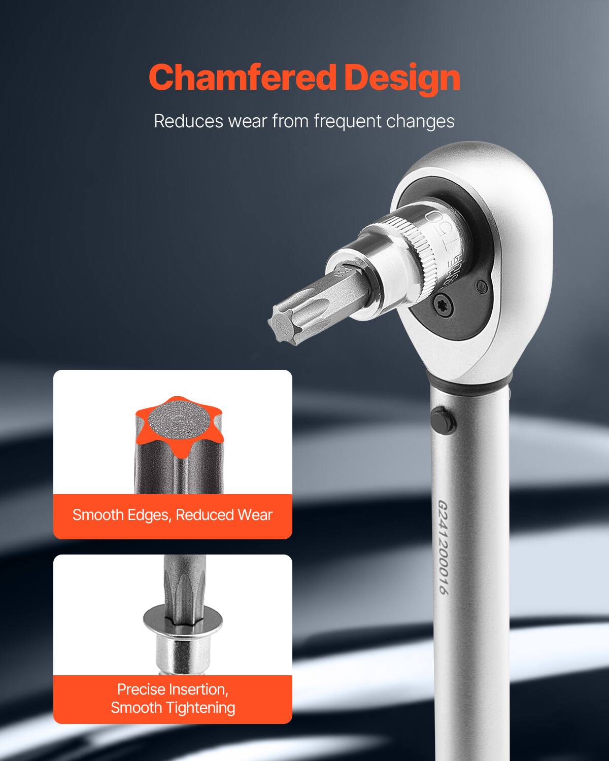 Chamfered Design  
Reduces wear from frequent changes  

Smooth Edges, Reduced Wear  

Precise Insertion, Smooth Tightening