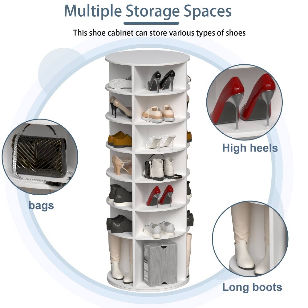 Multiple Storage Spaces  
This shoe cabinet can store various types of shoes  
- High heels  
- bags  
- Long boots