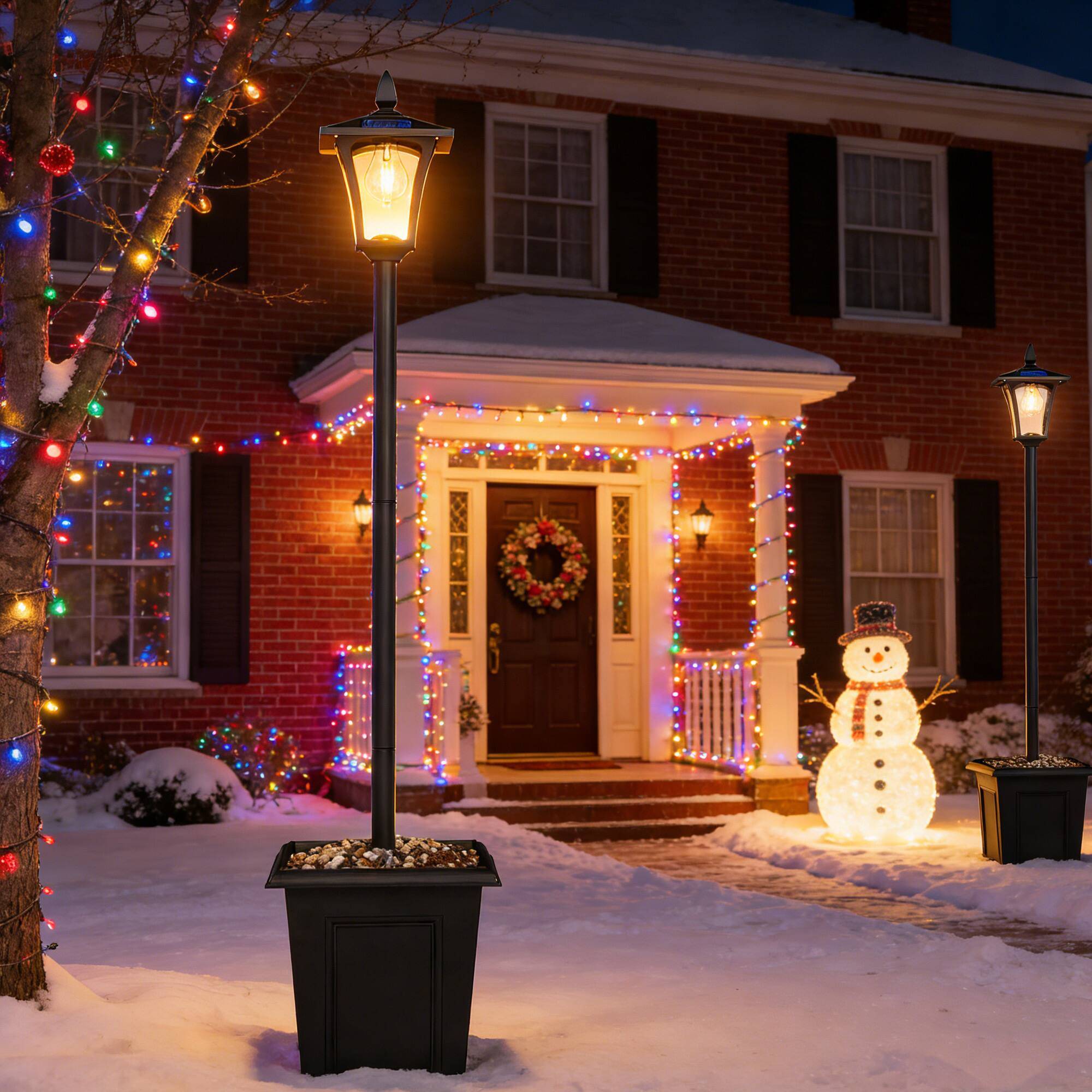 Alt View 7. Outsunny - Solar Lamp Post Lights 2 Pack - Black.