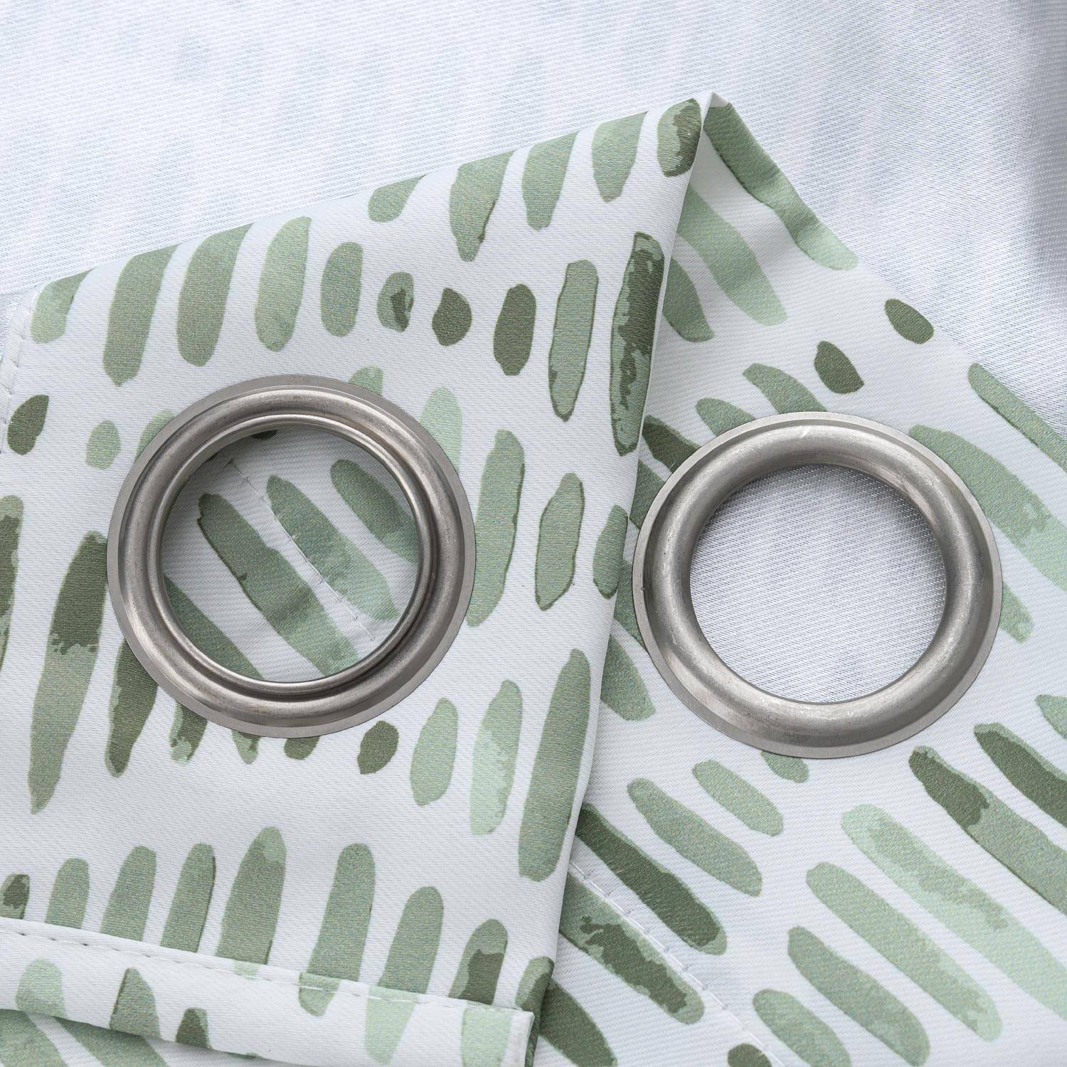 Left. RT Designers Collection - RT Designer Collection Justice Printed Blackout Luxurious Decorative Grommet Curtain Panel 54" x 84" Sage - Sage.