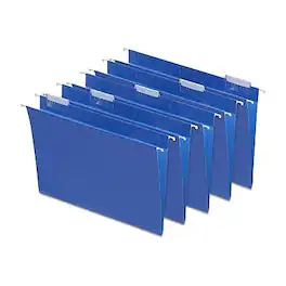 Staples - Hanging File Folders, 1/5-Cut Tab, Letter Size, 25/Box - Blue
