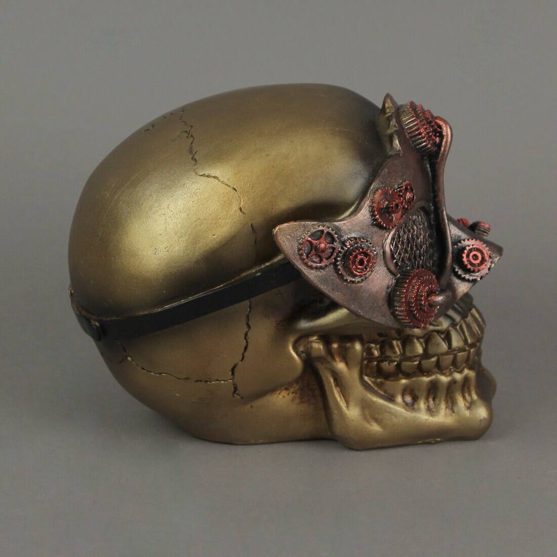 Alt View 4. Everspring Import Co. - Resin Steampunk Masquerade Skull Statue Gothic Home Decor Figurine Sculpture Art - Bronze.