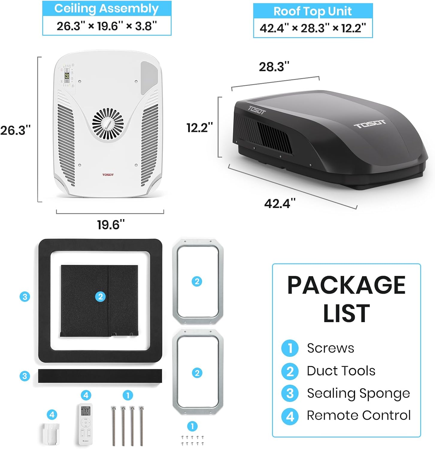 Tosot 16,000 BTU RV Air Conditioner with Heat Pump, Non Ducted, Wifi ...