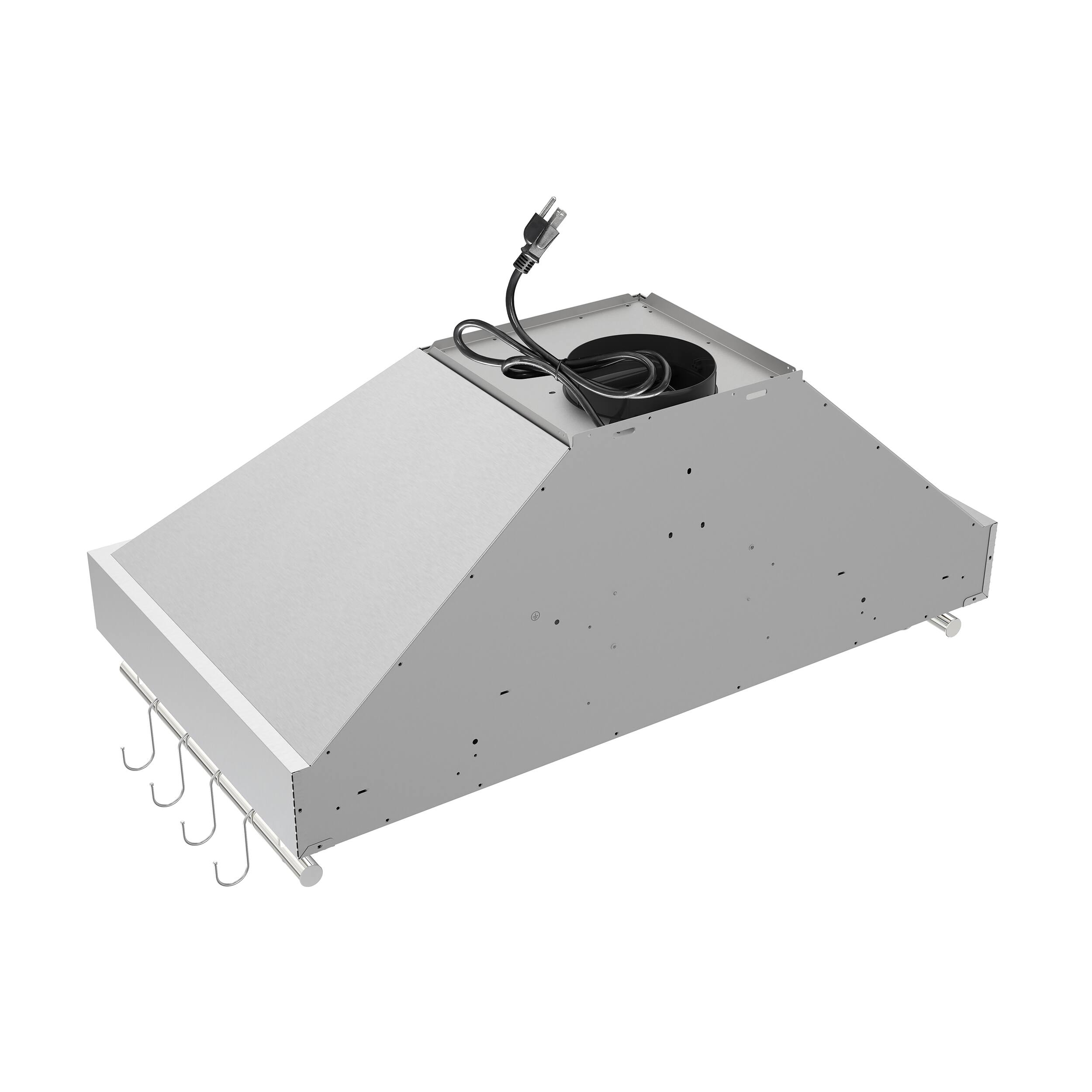 Left. Forno Appliances - Venezia 36" Wall-Mounted Range Hood with Touch Controls and Baffle Filters - Stainless Steel.