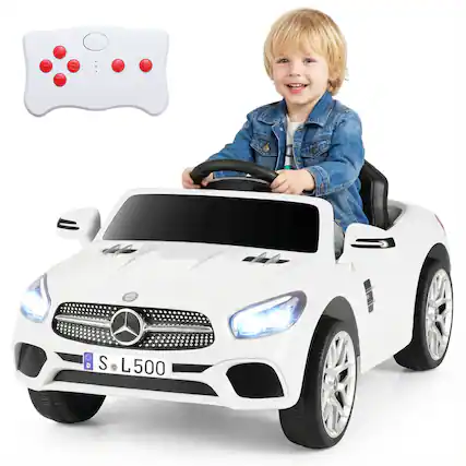 Front. Gymax - Gymax Licensed Mercedes-Benz SL R231 Kids Ride on Car 12V Electric Vehicle w/ Music White - White.
