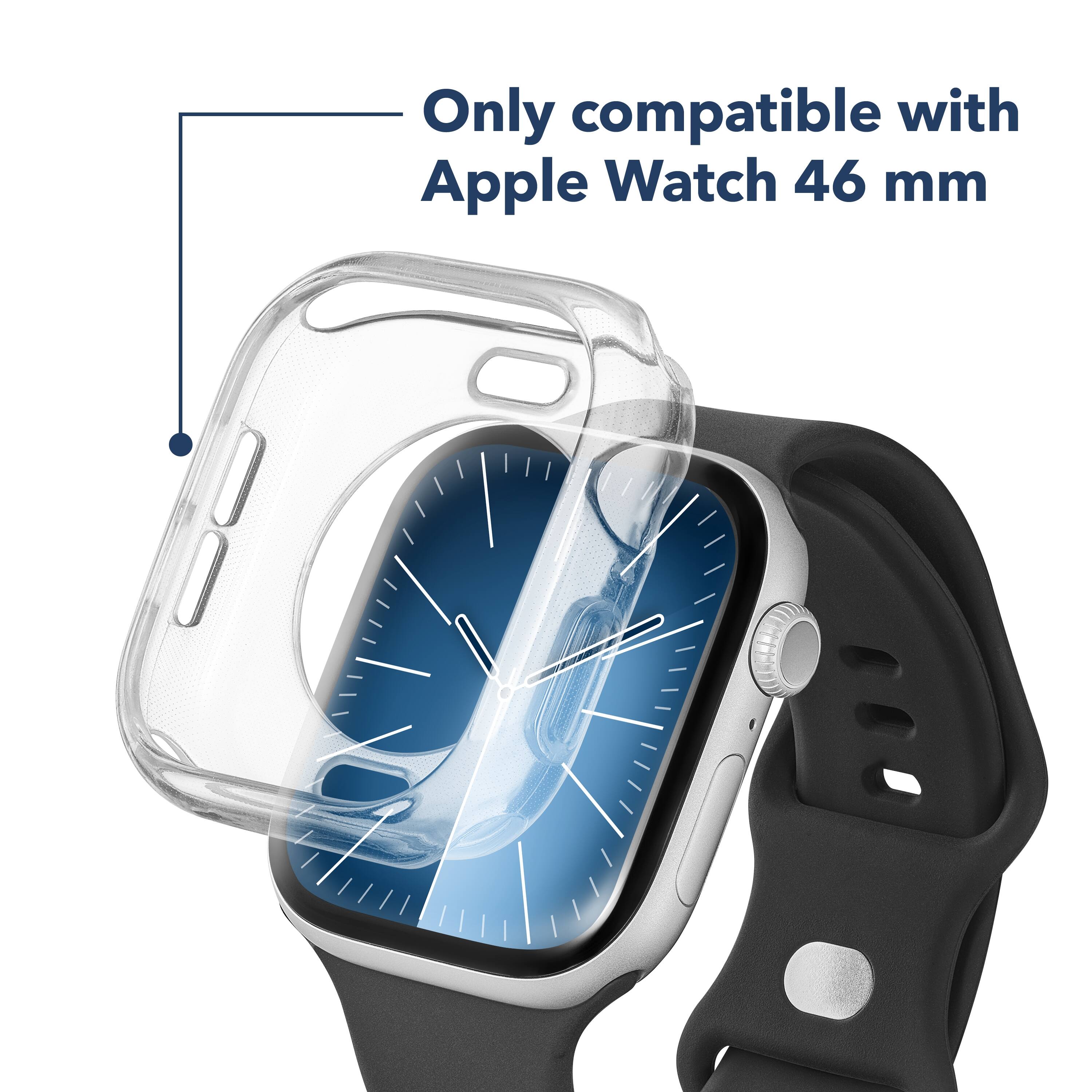 The text on the image states that the watch is only compatible with an Apple Watch 46 mm.