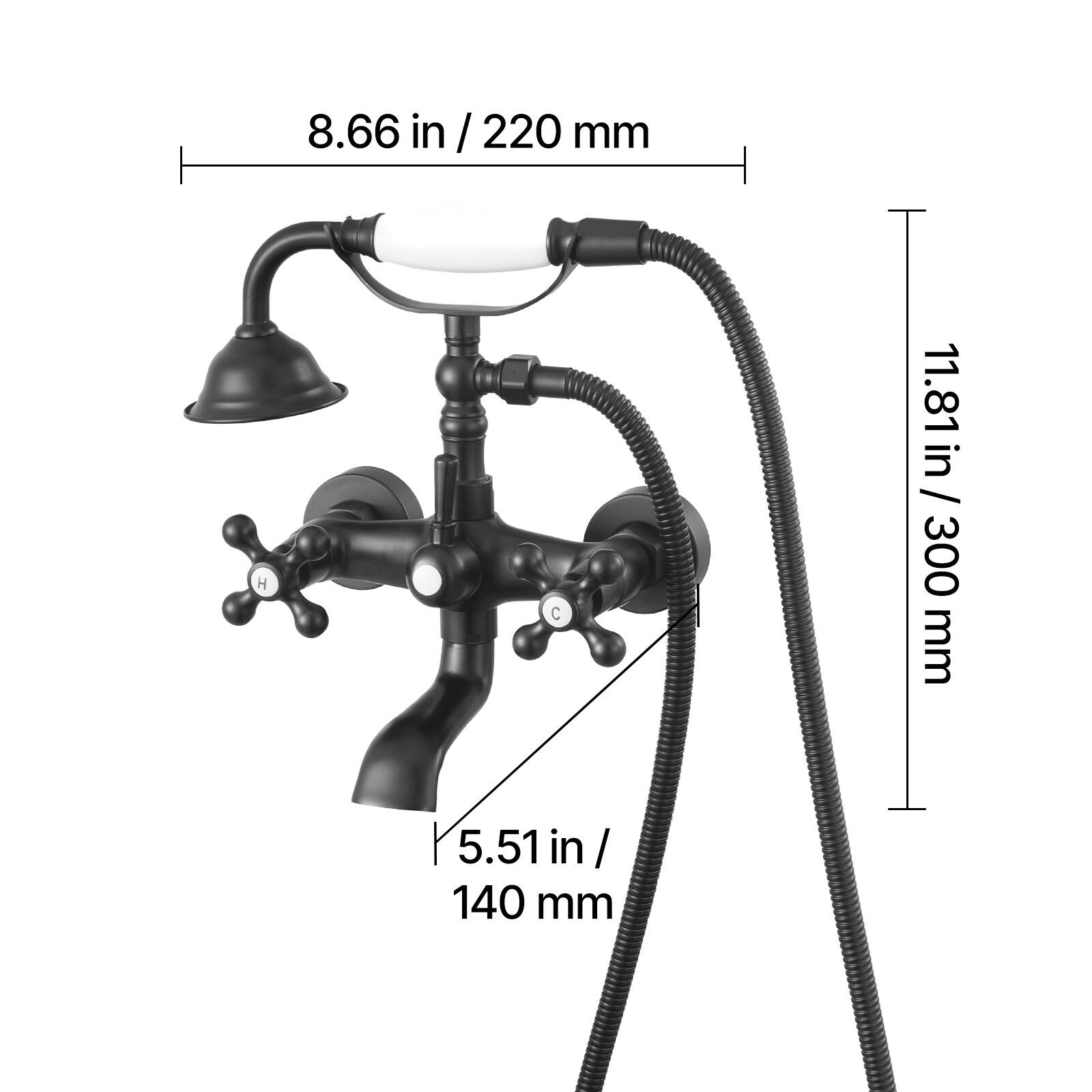 8.66 in / 220 mm  
11.81 in / 300 mm  
5.51 in / 140 mm