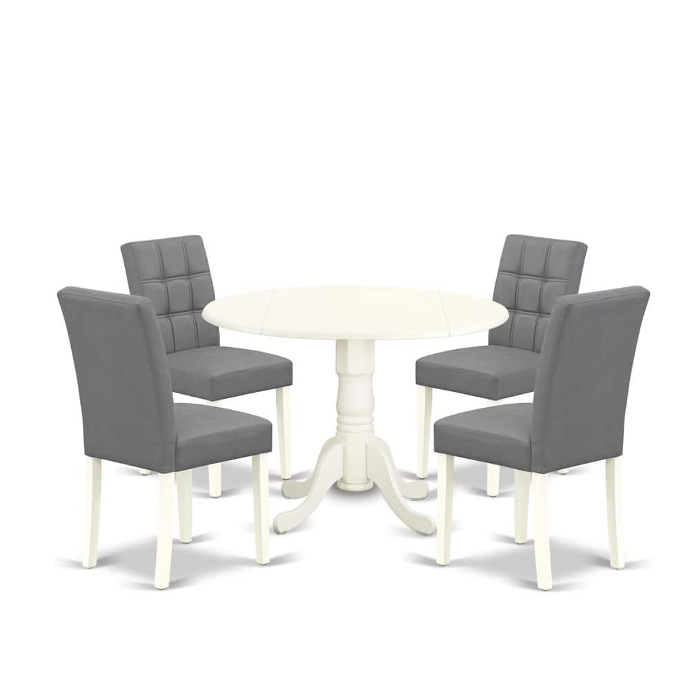 East West Furniture - 5 Piece Dining Table Set contain A Modern Table - White