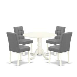 East West Furniture - 5 Piece Dining Table Set contain A Modern Table - White